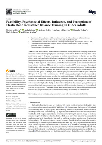 Development and Feasibility of a Senior Elastic Band Exercise