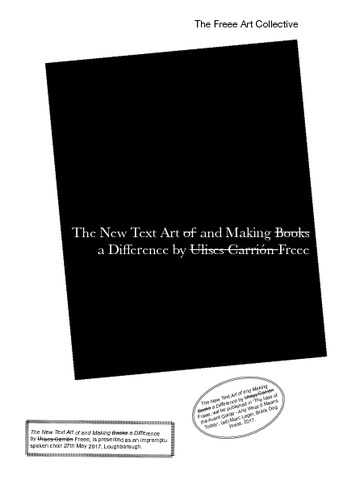 [thumbnail of Freee art collective manifesto The New Text Art and Making a Difference]