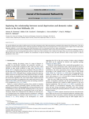 [thumbnail of Exploring the relationship between social deprivation and domestic radon levels in the East Midlands, UK]