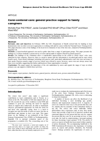[thumbnail of Pyer and Campbell Eur J Person Centred HC 2014]