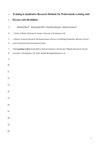 [thumbnail of Rose_etal_DCID_2021_Training_in_Qualitative_Research_Methods_for_Professionals_Working_with_Persons_with_Disabilities_AAM]