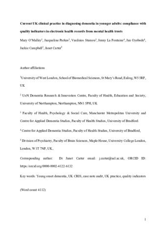 [thumbnail of OMalley_etal_AMH_2021_Current_UK_clinical_practice_in_diagnosing_dementia_in_younger_adults_compliance_with_quality_indicators_in_electronic_health_records_from_mental_health_trusts]