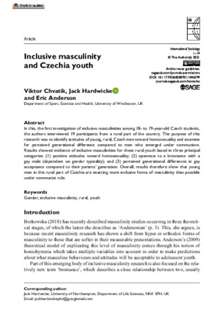 [thumbnail of Chvatik_etal_IS_2021_Inclusive_Masculinity_and_Czechia_Youth]