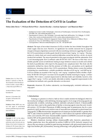 [thumbnail of Davis_etal_Analytica_2021_The_Evaluation_of_the_Detection_of_CrVI_in_Leather]