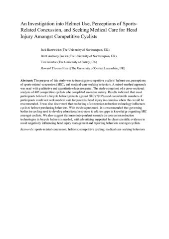 [thumbnail of Hardwicke_etal_IJERPH_2022_An_Investigation_into_Helmet_Use_Perceptions_of_Sports-Related_Concussion_and_Seeking_Medical_Care_for_Head_Injury_amongst_Competitive_Cyclists]
