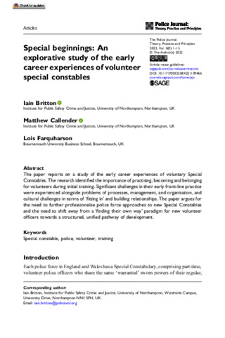 [thumbnail of Britton_etal_PJ_2022_Special_beginnings_An_explorative_study_of_the_early_career_experiences_of_volunteer_Special_Constables_Final]