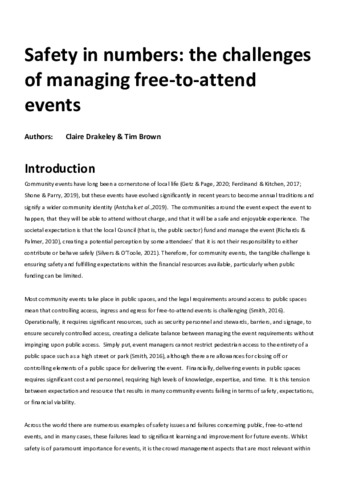 [thumbnail of Drakeley_Brown_2022_Safety_in_numbers_the_challenges_of_managing_free-to-attend_events]