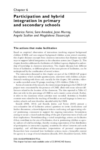 [thumbnail of Farini_etal_Routledge_2023_Participation_and_hybrid_integration_in_primary_and_secondary_schools]
