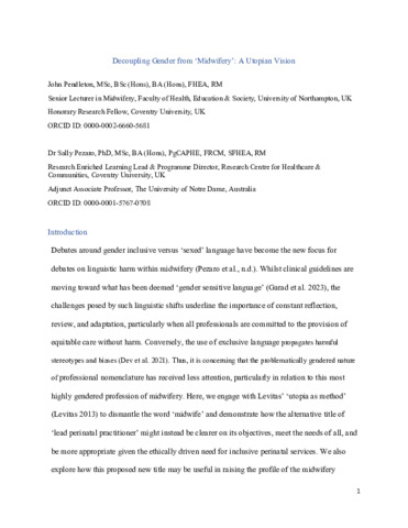 [thumbnail of Pendleton_et_al_2024_Decoupling_gender_from_'Midwifery'_A_utopian_vision]