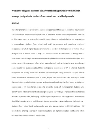 [thumbnail of Kilby_etal_BPS_2022_What_am_I_doing_in_a_place_like_this_Understanding_imposter_phenomenon_amongst_postgraduate_students_from_minoritised_racial_backgrounds]