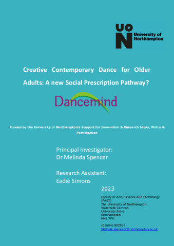 [thumbnail of REPORT FINAL Creative Dance for Older Adults A new social prescription pathway REPORT SIRIPP funding Edited V2]