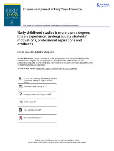[thumbnail of Lumsden_etal_Routledge_2023_Early_Childhood_Studies_is_more_than_a_degree;_it_is_an_experience’_Undergraduate_students’_motivations,_professional_aspirations]