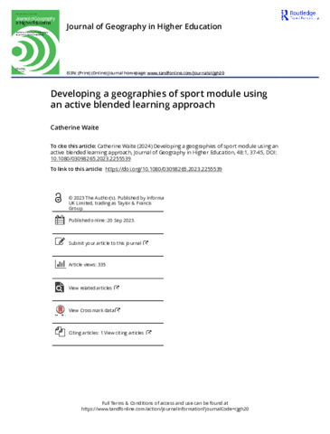 [thumbnail of Waite_2023_Developing_a_Geographies_of_Sport_Module_using_an_Active_Blended_Learning_Approach]