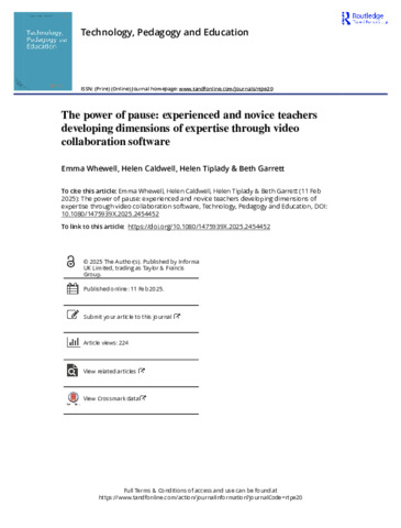 [thumbnail of Whewell_et_al_The_power_of_pause_experienced_and_novice_teachers_developing_dimensions_of_expertise_through_video_collaboration_software_2024]