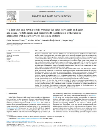 [thumbnail of Paterson-Young_et_al_2025_‘I’d_lost_trust._And_having_to_tell_everyone_the_same_story_again_and_again_and_again…’_-_Innovative_service_provisions_for_care_experienced_young_people]