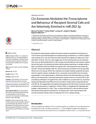 [thumbnail of Farhani_et_al_2015_CLL_Exosomes_Modulate_the_Transcriptome_and_Behaviour_of_Recipient_Stromal_Cells_and_Are_Selectively_Enriched_in_miR-202-3p]