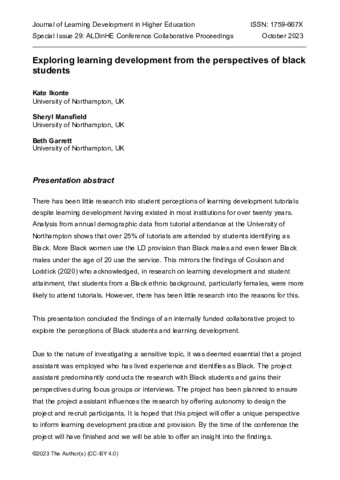 [thumbnail of Ikonte_et_al_2023_Exploring_learning_development_from_the_perspectives_of_black_students]