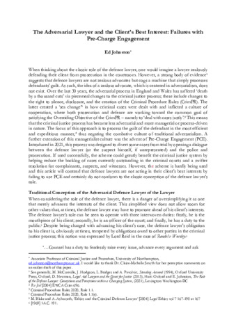 [thumbnail of Johnston_2023_The_Adversarial_Lawyer_and_the_Clients_Best_Interest_-_Failures_with_Pre-Charge_Engagement]