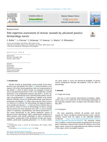 [thumbnail of Robin_etal_2024_Tele-expertise_assessment_of_chronic_wounds_by_advanced_practice_dermatology_nurses]