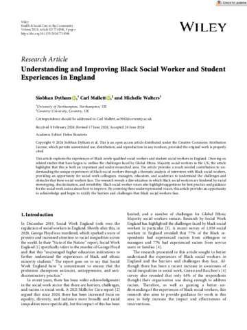 [thumbnail of Dytham_et_al_2024_Understanding_and_Improving_Black_Social_Worker_and_Student_Experiences_in_England]