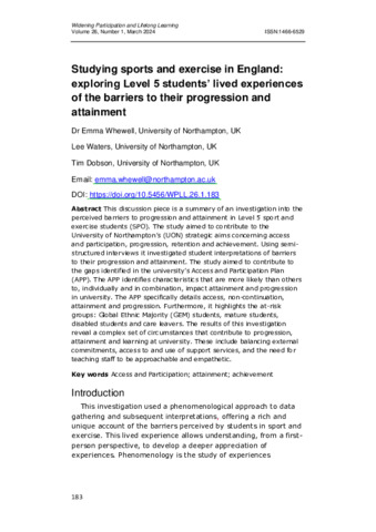 [thumbnail of Whewell_etal_2024_Studying_sports_and_exercise_in_England_exploring_Level_5_students’_lived_experiences_of_the_barriers_to_their_progression_and_attainment]