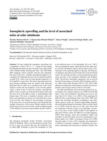 [thumbnail of David_et_al_2024_Ionospheric_upwelling_and_the_level_of_associated_noise_at_solar_minimum]