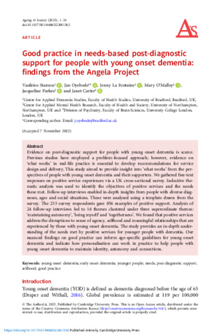 [thumbnail of Stamou_et_al_2024_Good_Practice_in_Needs-based_Post-diagnostic_Support_for_People_with_Young_Onset_Dementia_Findings_from_the_Angela_Project]