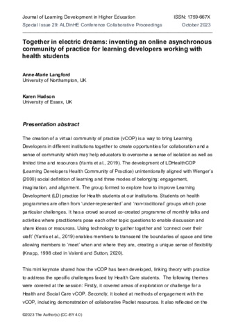 [thumbnail of Langford_et_al_2023_Together_in_electric_dreams_inventing_an_online_asynchronous_community_of_practice_for_learning_developers_working_with_health_students]
