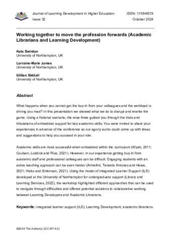 [thumbnail of Swinton_et_al_2024_Working_together_to_move_the_profession_forwards_(Librarians_and_Learning_Development)]