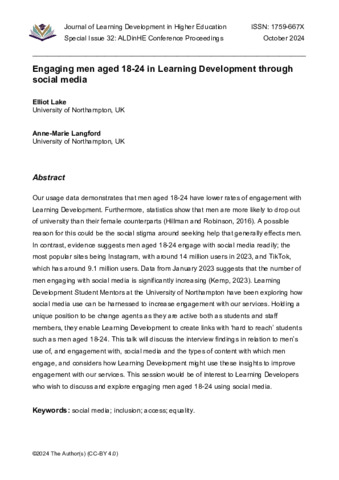 [thumbnail of Lake,_Langford_2024_Engaging_men_aged_18-24_in_Learning_Development_through_social_media]