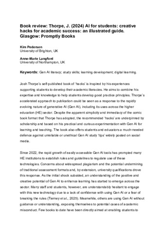[thumbnail of Pendersen,_Langford_2025_Book_review_Thorpe,_J._AI_for_students_creative_hacks_for_academic_success_an_illustrated_guide._Glasgow_Promptly_Books]