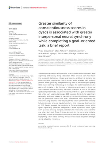 [thumbnail of Stoyanova_et_al_2025_Greater_similarity_of_Conscientiousness_scores_in_dyads_is_associated_with_greater_interpersonal_neural_synchrony_while_completing_a_goal-oriented_task_A_brief_report]
