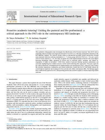 [thumbnail of Richardson,_Stepniak_2025_Proactive_academic_tutoring_Uniting_the_pastoral_and_the_professional_a_critical_approach_to_the_PAT_role_in_the_contemporary_HEI_landscape]