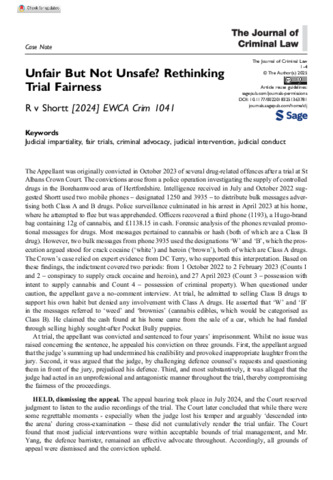[thumbnail of Johnston_2025_Unfair_But_Not_Unsafe_Rethinking_Trial_Fairness_-_R_v_Shortt_[2024]_EWCA_Crim_1041 (2)]