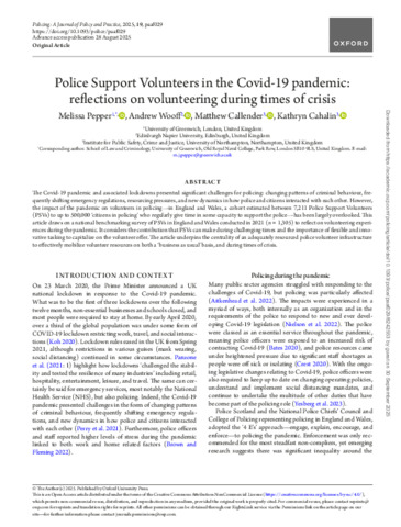 [thumbnail of Pepper_et_al_2025_Police_Support_Volunteers_in_the_Covid-19_pandemic_Reflections_on_volunteering_during_times_of_crisis]