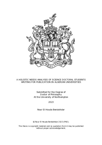 [thumbnail of Benlakhdar_Nour_2023_A_holistic_needs_analysis_of_science_doctoral_students_writing_for_publication_in_ Algerian_universities]