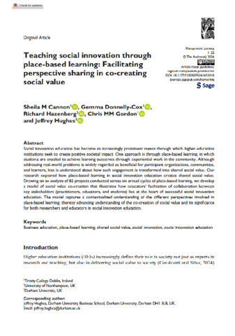 [thumbnail of Cannon_et_al_2026_Teaching_social_innovation_through_place-based_learning_Facilitating_perspective_sharing_in_co-creating_social_value]