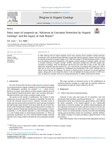 [thumbnail of Lyon,_Mills_2025_Forty_years_of_symposia_on_“Advances_in_Corrosion_Protection_by_Organic_Coatings”_and_the_legacy_of_Jack_Mayne]