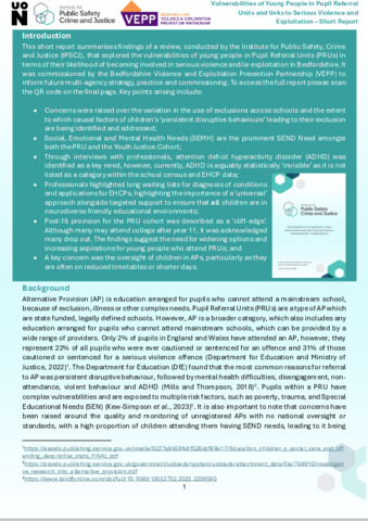 [thumbnail of Callender_et_al_2026_Vulnerabilities_of_Young_People_in_Pupil_Referral_Units_and_links_to_Serious_Violence_and_Exploitation_Short_Report]