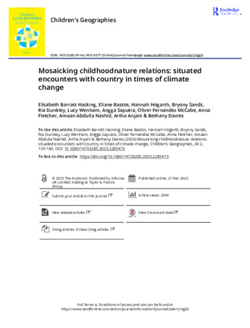 [thumbnail of Hacking_et_al_2023_Mosaicking_childhoodnature_relations_situated_encounters_with_country_in_times_of_climate_change]