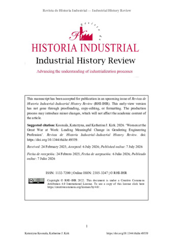[thumbnail of Kosmala_Kirk_2026_Women_at_the_Great_War_at_Work_Leading_Meaningful_Change_in_Gendering_Engineering_Profession]