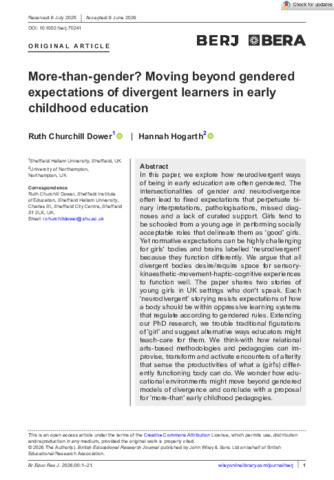 [thumbnail of Churchill-Dower_Hogarth_2026_More-than-gender_Moving_beyond_gendered_expectations_of_divergent_learners_in_early_childhood_education]