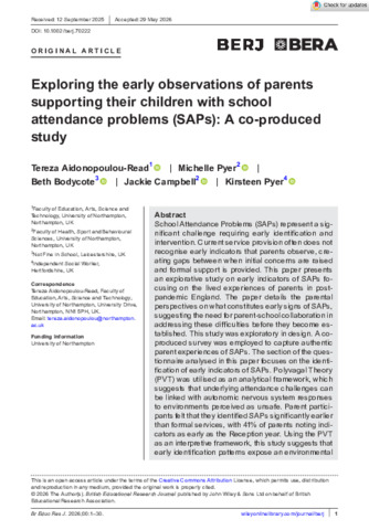 [thumbnail of Aidonopoulou_et_al_2026_Exploring_the_early_observations_of_parents_supporting_their_children_with_School_Attendance_Problems_(SAPs)]