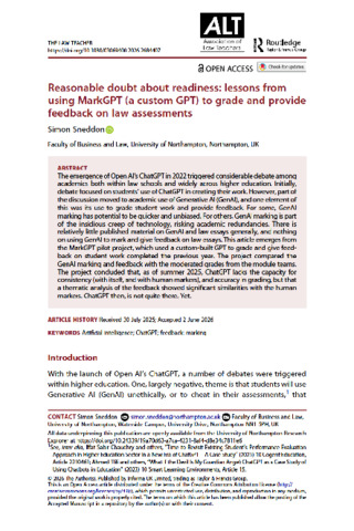 [thumbnail of Sneddon_2026_Reasonable_Doubt_About_Readiness_Lessons_from_Using_MarkGPT_(a_custom_GPT)_to_Grade_and_Provide_Feedback_on_Law_Assessments]