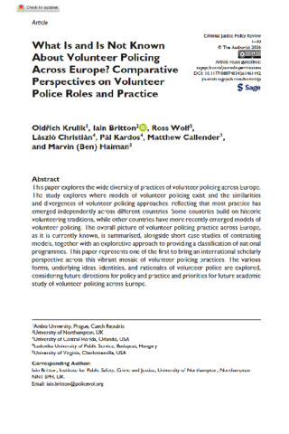 [thumbnail of Krulík_et_al_2026_What_Is_and_Is_Not_Known_About_Volunteer_Policing_Across_Europe_Comparative_Perspectives_on_Volunteer_Police_Roles_and_Practice]