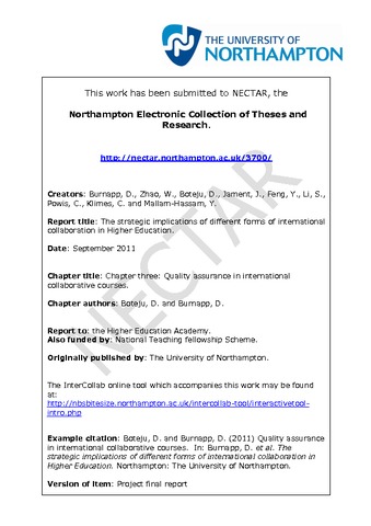 [thumbnail of Chapter 3: Quality assurance in international collaborative courses]