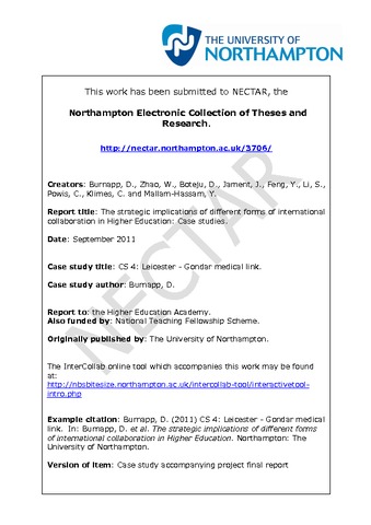 [thumbnail of Case study 4: Leicester - Gondar medical link]